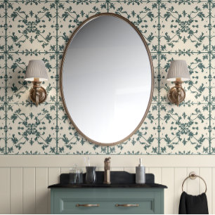  Ivy Scroll Green & Ivoor Frans Land Behang