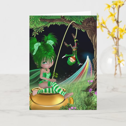 "Ivy" St. Patrick's day Kaart (Gele Bloem)