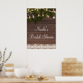 Ivy & String Lights Mason Jar Rustic Poster Banner (Keuken)