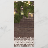 Ivy & String Lights Mason Jar Rustiek Party Menu (Achterkant)