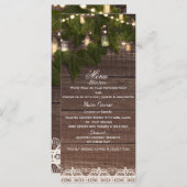 Ivy & String Lights Mason Jar Rustiek Party Menu (Voorkant / Achterkant)