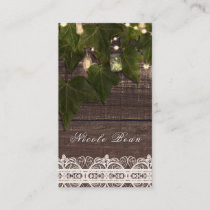 Ivy & String Lights Mason Jar Rustieke Elegante Ch Visitekaartje