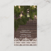 Ivy & String Lights Mason Jar Rustieke Elegante Ch Visitekaartje (Achterkant)