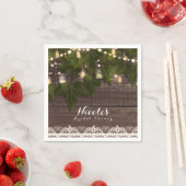 Ivy & String Lights Mason Jar Rustieke Ontvangst Servet (Insitu)