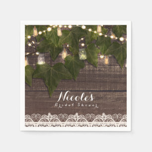 Ivy & String Lights Mason Jar Rustieke Ontvangst Servet