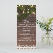Ivy & String Lights Mason Jar Rustieke Partijmenu Menu (Staand voorkant)