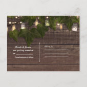 Ivy & String Lights Mason Jar Rustieke Sla de Datu Aankondigingskaart (Achterkant)