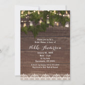 Ivy & String Lights Mason Jar Rustieke Uitnodiging (Voorkant)