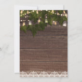 Ivy & String Lights Mason Jar Rustieke Uitnodiging (Achterkant)