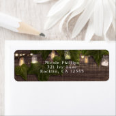 Ivy & String Lights Mason Jar Rustieke uitnodiging Etiket (Insitu)