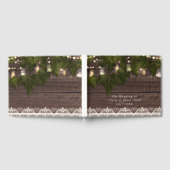 Ivy & String Lights Mason Pot Rustieke Bruiloft Gastenboek (Volledig)