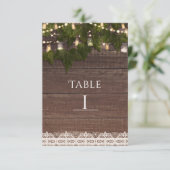 Ivy & String Lights Metselwerk Pot Rustieke Tafel Kaart (Staand voorkant)
