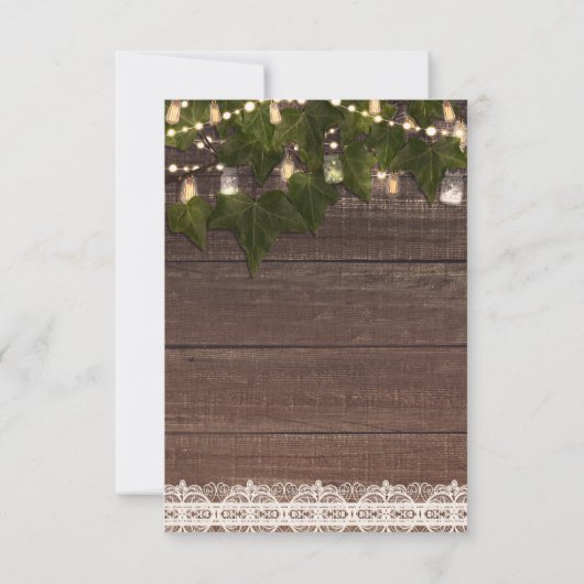 Ivy & String Lights Metselwerk Pot Rustieke Tafel Kaart (Achterkant)