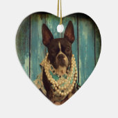 Ivy the Boston Terrier Keramisch Ornament (Rechts)