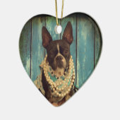 Ivy the Boston Terrier Keramisch Ornament (Links)