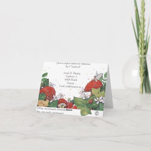 Ivy & Toadstool Verlichting Bedankkaart (Achterkant)