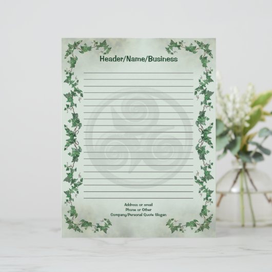 Ivy Triskel Lined Briefhoofd (Staand voorkant)