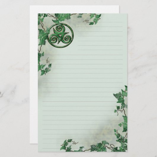 Ivy Triskel Lined Briefpapier (Voorkant / Achterkant)