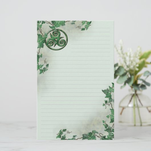 Ivy Triskel Lined Briefpapier (Staand voorkant)