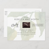 Ivy Ultrasound Photo Baby shower Invitation Uitnodiging Briefkaart (Voorkant / Achterkant)