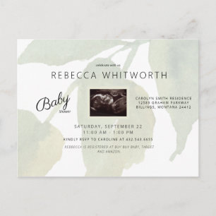 Ivy Ultrasound Photo Baby shower Invitation Uitnodiging Briefkaart