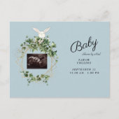 Ivy Ultrasound Photo Boy Baby shower Bunny Virtual Uitnodiging Briefkaart (Voorkant)