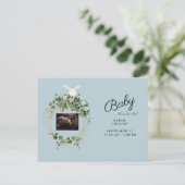 Ivy Ultrasound Photo Boy Baby shower Bunny Virtual Uitnodiging Briefkaart (Staand voorkant)