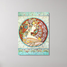 Ivy van Alphonse Mucha Canvas Afdruk