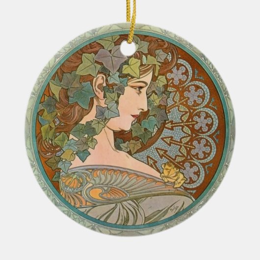 "Ivy" van Alphonse Mucha Ornament (Voorkant)