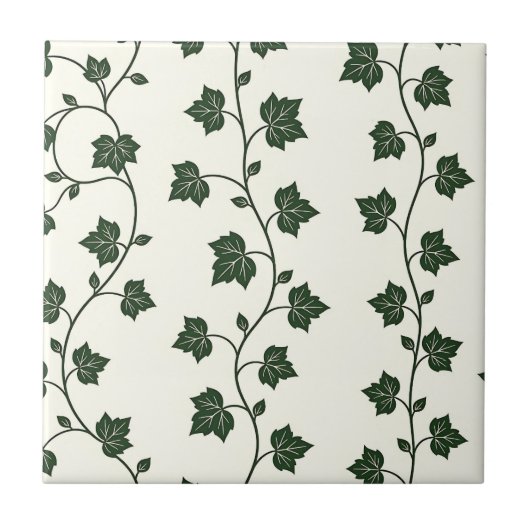 Ivy Vine Seamless Pattern Classic Green Tegeltje (Voorkant)