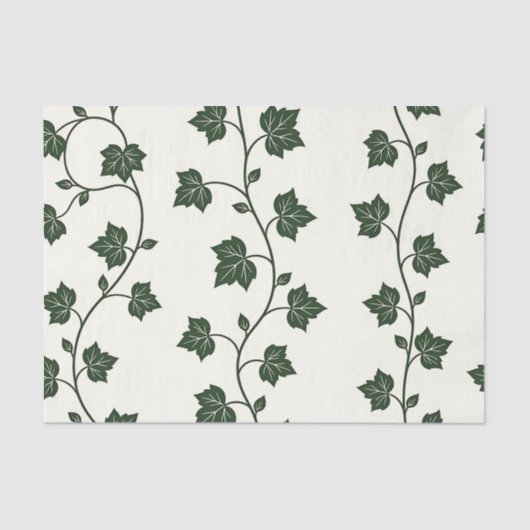Ivy Vine Seamless Pattern Classic Green Tissuepapier (Voorkant)