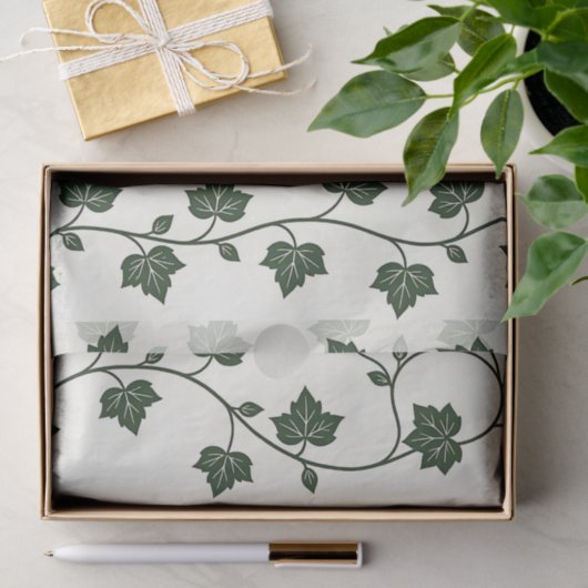 Ivy Vine Seamless Pattern Classic Green Tissuepapier (Geschenk)