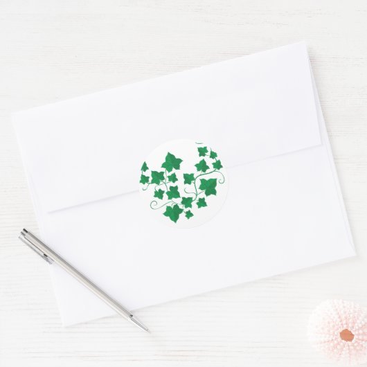 Ivy Vines Ronde Sticker (Envelop)