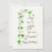 Ivy vrienden pun gelukkige verjaardagskaart aankondiging (Voorkant)