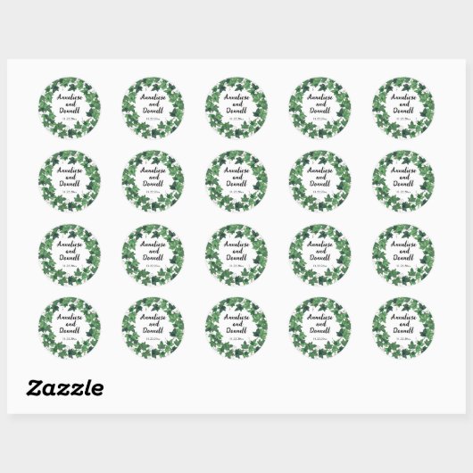 Ivy Wedding Ronde Sticker (Vel)