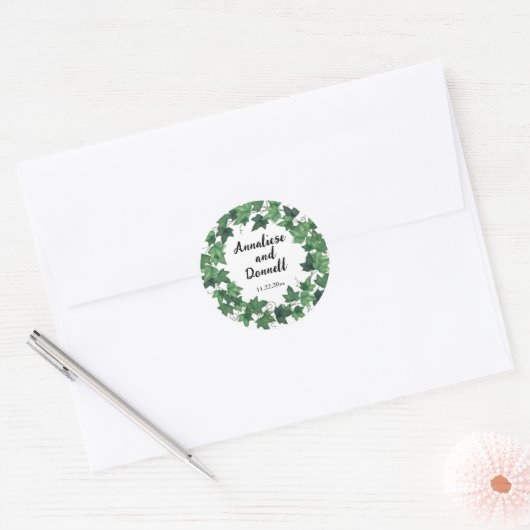 Ivy Wedding Ronde Sticker (Envelop)