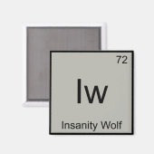 Iw - Gekte Wolf Scheikundig Element Symbool Meme T Magneet (Voorkant / Achterkant)