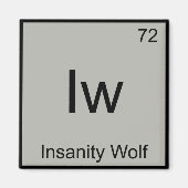 Iw - Insanity Wolf Chemistry Element Symbol Meme T Magneet (Voorkant)