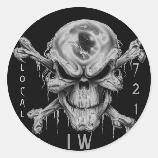 IW SKULL & CrossBones, LOKALE, 721 Ronde Sticker