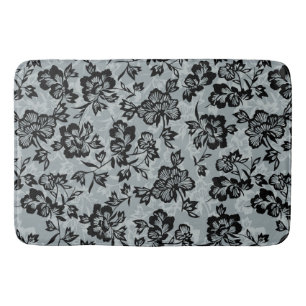 Iwalani  Hawaiian Blauwgroen Floral-Black Badmat