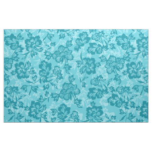 Iwalani Hawaiian Blauwgroen Floral Stof