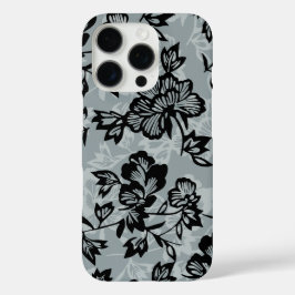 Iwalani Hawaiian Charcoal Gray Floral iPhone 16 Pro Hoesje
