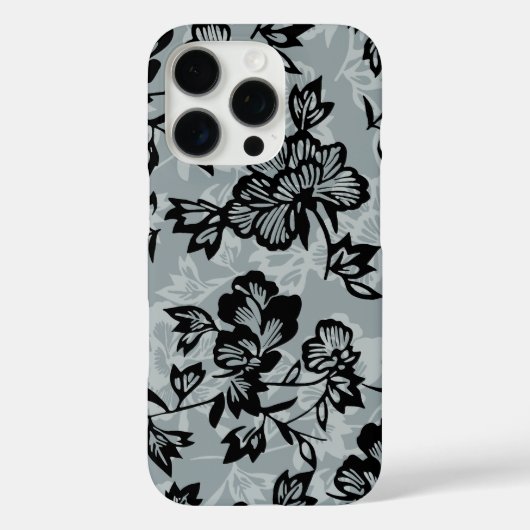 Iwalani  Hawaiian Charcoal Gray Floral Case-Mate iPhone Case (Achterkant)