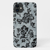 Iwalani  Hawaiian Charcoal Gray Floral Case-Mate iPhone Case (Achterkant)