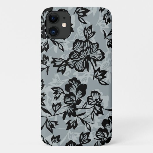 Iwalani  Hawaiian Charcoal Gray Floral Case-Mate iPhone Case (Achterkant)