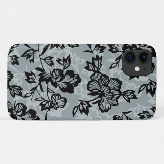 Iwalani  Hawaiian Charcoal Gray Floral Case-Mate iPhone Case (Achterkant (horizontaal))