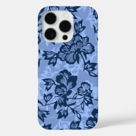 Iwalani Hawaiian Denim Blue Floral iPhone 16 Pro Hoesje