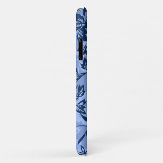 Iwalani  Hawaiian Denim Blue Floral Case-Mate iPhone Case (Achterkant/rechts)