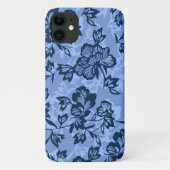 Iwalani  Hawaiian Denim Blue Floral Case-Mate iPhone Case (Achterkant)