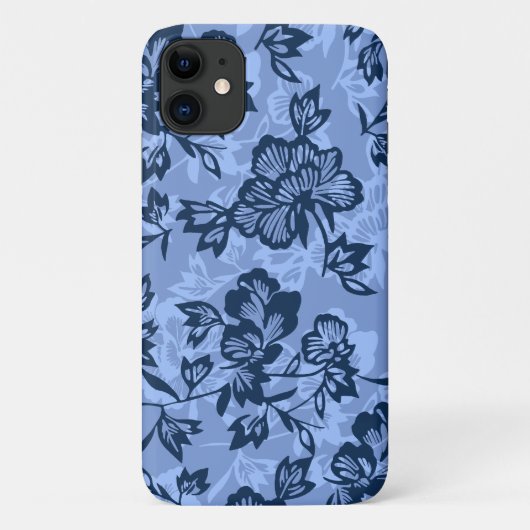 Iwalani  Hawaiian Denim Blue Floral Case-Mate iPhone Case (Achterkant)